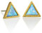 Namana Triangle Opal Ohrstecker, zierliche Ohrringe mit synthetischen Opalen, gebürstetes Finish, geometrischer Ohrschmuck für Damen, 14 Karat vergoldet oder Silberfarben (Vergoldet, Opal)