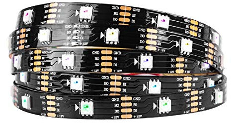BTF-LIGHTING WS2815 (aktualisiert WS2812B) 5m 150 individuell digital adressierbare Pixel RGB-Dual-Signal-LED Flexibles Lichtband 5050 SMD IP30 Nicht wasserdicht Magic Dream Color DC12V Schwarz PCB