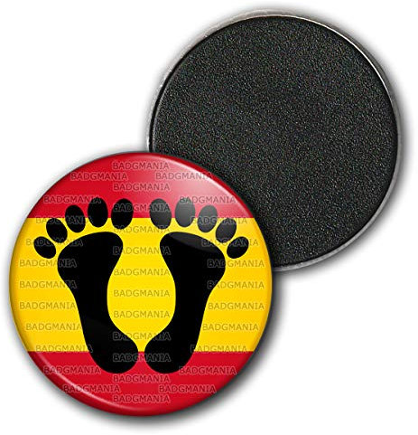 Badgmania Magnet Aimant Frigo 3.8cm Pieds Noirs Espagnols Drapeau Espagne Algérie Maroc Tunisie Pied Noir