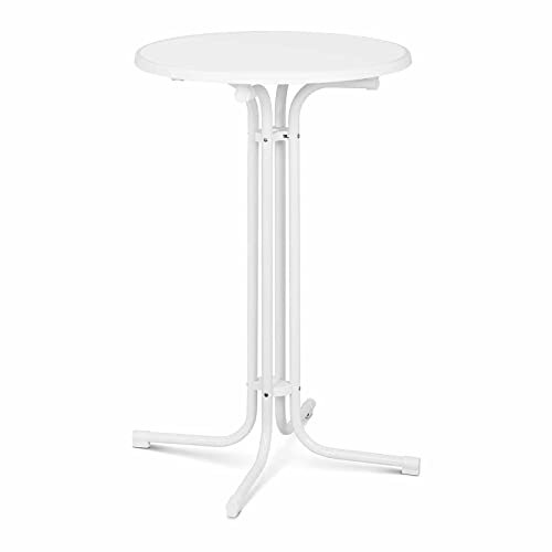 Royal Catering RC-BIS70FW Stehtisch rund klappbar Ø 70 cm weiß 110 cm hoch Bistrotisch Gastronomie