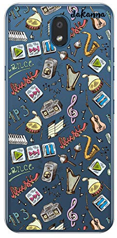 dakanna Transparent Hülle für [LG K30] Flexible Schutzhülle, Design Pattern-Musikinstrumente mit Phrase, Klar TPU Case Cover Handyhülle Kompatibel mit LG K30