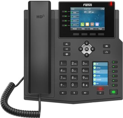 Fanvil X5U Téléphone portable à écran couleur Gigabit 6 lignes, 40 touches DSS