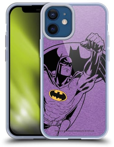 Head Case Designs Officially Licensed Batman DC Comics Purple Logos Gel Case [Military Grade Protection] Compatible with Apple iPhone 12 Mini and Compatible with MagSafe