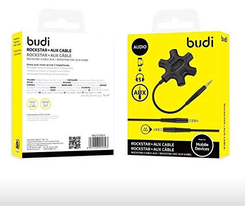 Budi Rockstar und AUX Kabel 5-fach Kopfhörersplitter