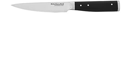 KitchenAid Gourmet cuchillo de borde fino forjado, 4.5 pulgadas, negro