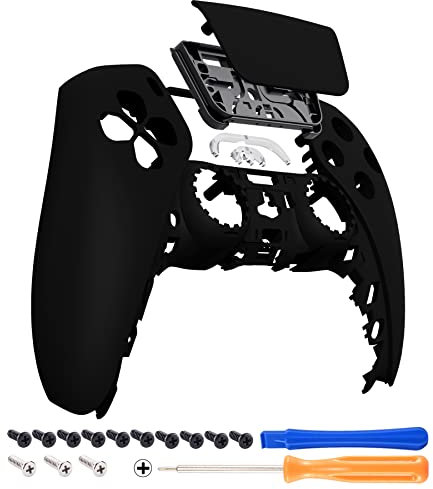 eXtremeRate Touchpad Vorderseite Abdeckung Kompatibel mit ps5 Controller, Hülle Case Front Gehäüse Ersatz Schale mit Touch Pad Abdeckung für ps5 Controller(Schwarz)