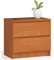 AKORD Kommode K60 mit 2 Schubladen | für das Wohnzimmer Schlafzimmer Schrank Büro Arbeitszimmer | Modernes Funktionales Design | B60 x H55 x T40 cm, Gewicht 20kg | Erle