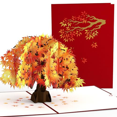 Lovepop® Zucker-Ahornbaum 3D-Pop-Up-Karte – zum Valentinstag, Geburtstag, Mutter-, Vater-, Jahres- oder Hochzeitstag, handgemacht, inklusive Grußkarte mit Einsteckfach und Umschlag
