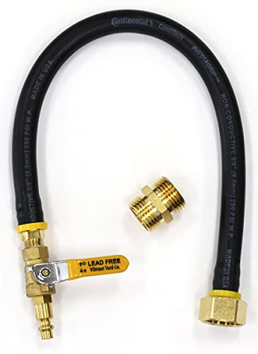 Système d'arrosage Winterize, robinet extérieur, camping-car, caravane et remorque de voyage : adaptateur de compresseur d'air pour robinet d'arrosage (en laiton sans plomb) avec raccord mâle-mâle,