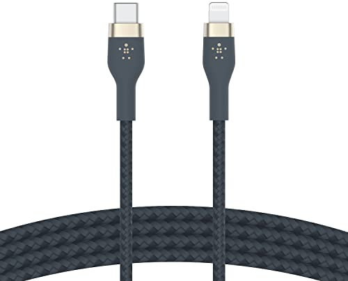 Belkin BoostCharge Pro Flex Braided USB Type C to Lightning Cable (1M/3.3FT), MFi Certified 20W Fast Charging PD Power Delivery for iPhone 14/14 Plus, 13, 12, Pro, Max, Mini, SE, iPad and More - Blue