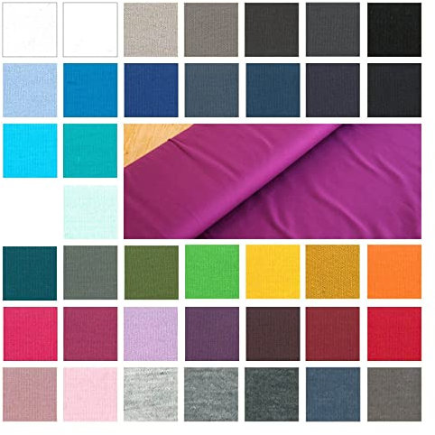 Baumwolljersey Meterware - Jerseystoff - Jersey Uni - Jerseystretch - 38 Farben - Öko-Tex 100 Kl. 1 (Babytauglich) - *** 50 cm x 148 cm ***, Farbe: 045 aubergine