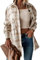 YMING Femme Manches Chemise Carreaux Bûcheron Chemise Longue Blouse Chemise Carreaux Décontractée Chemise Blouse Café 3XL