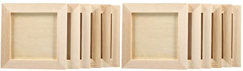 NUOBESTY 12 STK Unlackiertes Holz Unlackiertes Holz Bilderrahmen DIY Holz Bilderrahmen Holz Bilderrahmen Basteln Bilderrahmen DIY