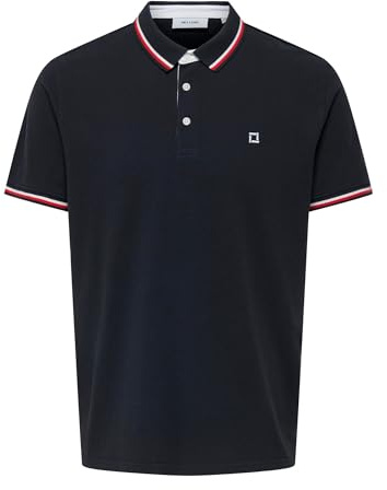 ONLY & SONS Onsfletcher Men's Polo Shirt Regular Fit XS S M L XL XXL, Dark Navy Bright White and Fiery Red Contrast Stripe, S