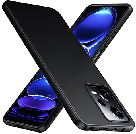 TesRank Xiaomi Redmi Note 12 Pro 5G/ Poco X5 Pro 5G Hülle, Matte Oberfläche Soft Hüllen [Ultra Dünn] [Kratzfest] TPU Schutzhülle Case Weiche Handyhülle für Redmi Note 12 Pro 5G-Schwarz