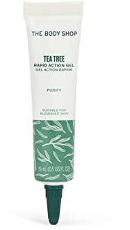 The Body Shop Tea Tree Rapid Action Gel, for Oily, Blemished Skin, Purifying, Vegan 0.5 Fl Oz