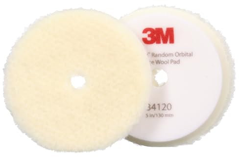 3M Perfect-It Polierpad mit Polierfell für Exzenter Poliermaschine, grob, weiß, 130 mm (5 in), 34120