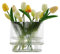 Dinyeo Moderne geriffelte Vase, groß, Glas, geriffelt, transparent, für Blumen, Heimdekoration, 18,3 cm hoch
