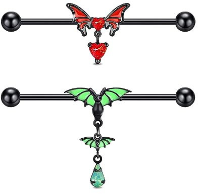 Longbeauty 14G Bauchnabelpiercing Bananabell Piercing Bauchnabel Ringe Piercing Damen Herren Nabelpiercing, 2 Pcs