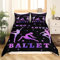 Ballett Bettbezug 135x200 für Kinder Ballett Thema Bettwäsche Set Lila Verlauf Tröster Bezug Nette Ballerina Tänzer Bettwäsche für Mädchen Ballett Prinzessin Schlafzimmer Dekoration Modern Trendy