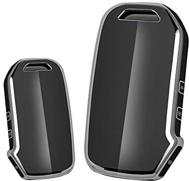 KUNIO Keyless Schlüsselhülle Passt für KIA Soul NQ5 NIRO xceed Sportage GT line Passt für kia Proceed gt Schutzhülle TPU Autoschlüssel Schutz 3 Tasten C Schwarz