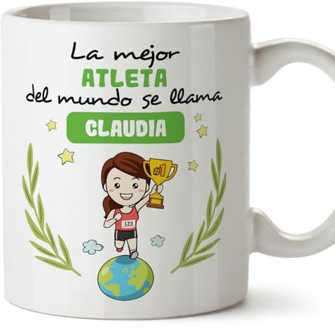 MUGFFINS Tazas Personalizadas para ATLETA mujer - En Español - Eres Mejor del Mundo - 11 oz / 330 ml - Regalo Personalizable original y divertido