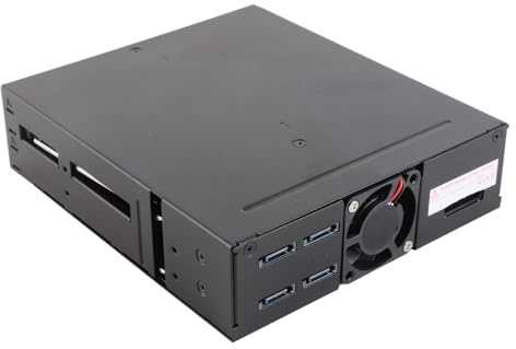 Châssis de Cage de Disque Dur à 4 Baies avec Ventilateur Silencieux, Voyant Lumineux pour Disques2,5 Pouces – Prise en Charge des Disques Durs de 9,5 Mm et 12,5Mm D'épaisseur(Disque Non Dur)