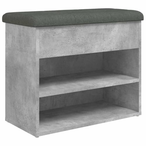 vidaXL Panca Porta Scarpe Grigio Cemento 62x32x50cm Legno Multistrato