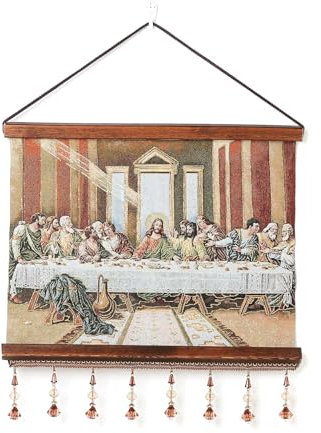 HZMAN Das letzte Abendmahl Wandkunst-Dekor-Gemälde Leonardo da Vinci, klassische Kunstreproduktionen, Gemälde, Poster, für Wohnzimmer, Schlafzimmer, Holzrahmen, 40,6 x 31,8 cm