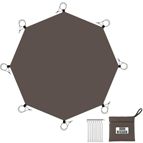 Lona de Suelo para Tiendas de Campaña Lona Multiusos Impermeable para Acampar Al Aire Libre Resistencia A La Humedad Toldo Senderismo Picnic Suelo Camping Exterior (Marrón Octágono, 4.1x4.1m)