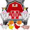 MGahyi Décorations d'Halloween sur le thème de la ferme pour coffre ou friandises pour voitures, toile de fond rouge avec ballon citrouille animal pour décoration d'Halloween, arche, garage (style