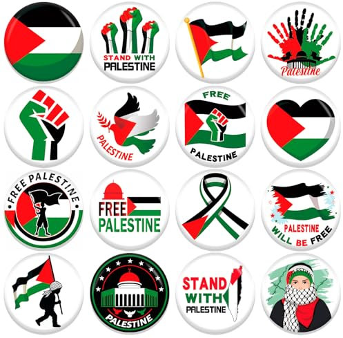 DPKOW 32 Piezas Chapas de Bandera Palestina Broches Alfileres Palestina Libre Chapas Palestine Flag Accesorios Free palestine Chapas, Decoraciones Bandera Palestina Libre Accesorios Ropa Mochila