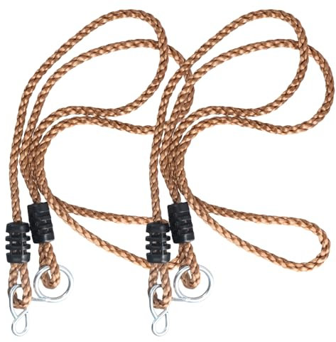 Tree Swing Rope Hammock Chair Straps Hanging Kit, 2Pcs 1.8m Adjustable Swing Ropes, 10mm Diameter, Nylon Rope Holds to 200kg Perfect for Indoor Outdoor Tree Branch Camping Playground Accessories