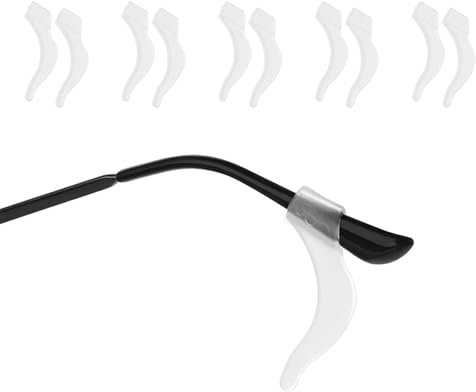 5 Pairs Silicone Glasses Ear Cushion Grip, Anti-Slip Temple Tips Holder Eyeglass Retainer, Eyeglasses Ear Clip, Sunglasses Ear Holder (White)