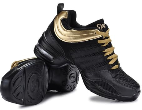 Hixingo 2024 Jazzschuhe Damen Cheerleader Schuhe Lace Up Tanzsneaker Damen, Geteilte Sohlen Line Dance Schuhe Damen, Zumba Schuhe Damen für Yoga Fitness Gymnastik Training Schuhe