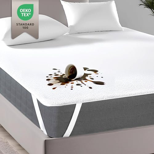Luxoon Matratzenschoner wasserdicht 180x200cm, Atmungsaktive & rutschfeste Matratzenauflage, Schutz vor Flüssigkeiten, Staub & Milben, Waschbare Inkontinenzunterlage, Weiß