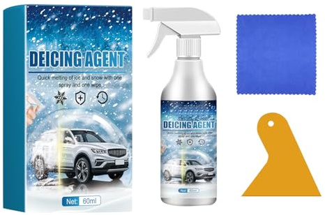Generisch Enteiserspray Auto entfernt Eis sekundenschnell mühelos Scheibenenteiser Spray Auto effektiver Scheiben Enteiser Auto, Eisspray Auto für Autoscheiben Entfroster Scheibenenteiser (A 60ml)