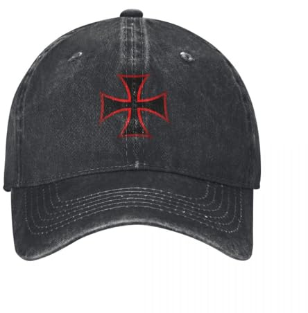 OAUMJIIL Klassisch Eisernes Kreuz Deutschland Baseballmützen Unisex Distressed Washed Sun Cap Outdoor Workouts Caps Hut