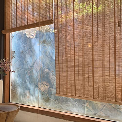 Bambusvorhang zum Aufrollen für Garten, Küche, Balkon, 170 x 240 cm, Fenster- und Türhaken, Rollos mit dünnen gewebten Lamellen