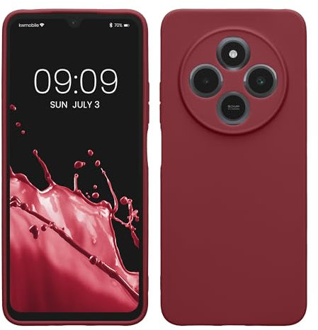 kwmobile Handyhülle kompatibel mit Xiaomi Redmi 14C / Poco C75 Hülle - Handy Case aus weichem Silikon in Bordeaux Violett