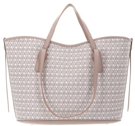Coccinelle New Never Without Bag Shopper Coated Monogram Multi Blanc/Rosette