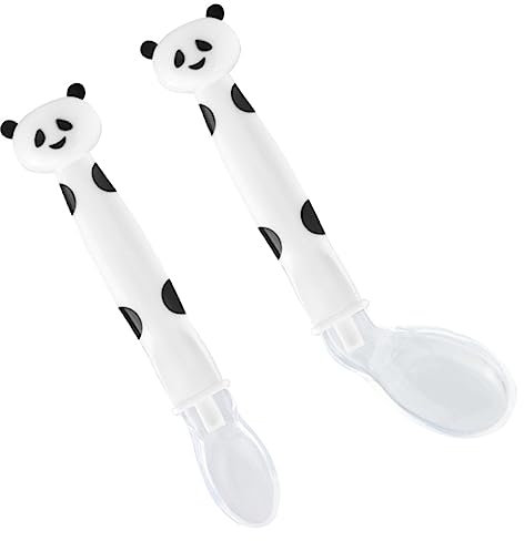 CIMAXIC Cucharas Para Comer De Silicona Para Bebés Utensilios De Alimentación Mango Suave Y Diseño De Floreciente Seguras Y Duraderas