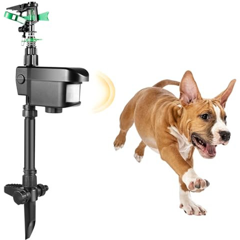 Water Jet Animal Repellent,Solar Powered Motion Activated Sprinkler,Animal Repeller,Bird Repellent, Heron Repellent, Cat Repellent Garden,Sprinkler Irrigation System,Batteries Included