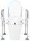 Auveach Rialzo WC per Anziani con Braccioli e Coperchio (9 cm Altezza) 4 Livelli di Altezza e Larghezza Regolabili Rialzo Bidet Comoda WC Alzawater per Disabili Incinta Anziani con Piedini Antiscivolo