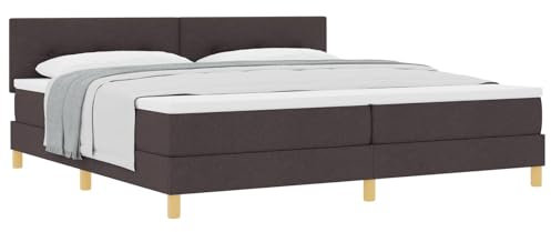 vidaXL Boxspringbett Mit Matratze Dunkelbraun Gepolstert 200X200 cm Modernes Design Stoff Für Erwachsene Knopfgetuftetes Kopfteil Einfache Montage Und Komfort Rahmen Möbel Schlafzimmer