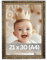 VictoR Vintage Bilderrahmen Schwarz Gold 21x30 cm (A4) „Vermeer“ - Antik Barockrahmen mit Acrylglas - stabiler MDF-Rückwand - für Hoch- und Querformat - A4 Bilderrahmen Schwarz Gold