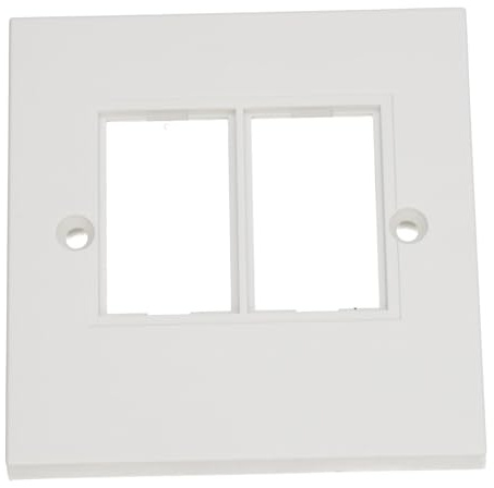kenable RJ45 Face Plate Wall Socket Double 2 Port for LJ6C Keystone Jack Inserts Single Gang 86x86mm White