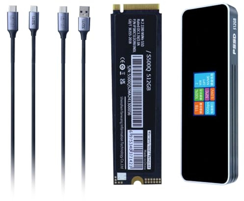 Navna 2280 disques durs SSD USB 3.1 10 Gbit/s portables Chasses 2280 interne dur avec lecteur SSD LCD