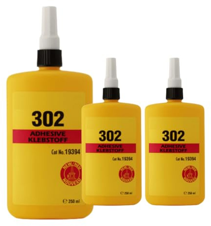 Klebstoff AA 302-250ml Strukturklebstoff UV aushärtend, Lichthärtend (3 x 250ml)