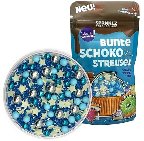 Streuselade Winterwunder Mix | Bunte Schokostreusel | Softe & super leckere Streusel für Kuchen, Cupcakes & Kekse | essbare Streudeko mit Schokolade zum Dekorieren | Keine harten Zuckerstreusel | NEU
